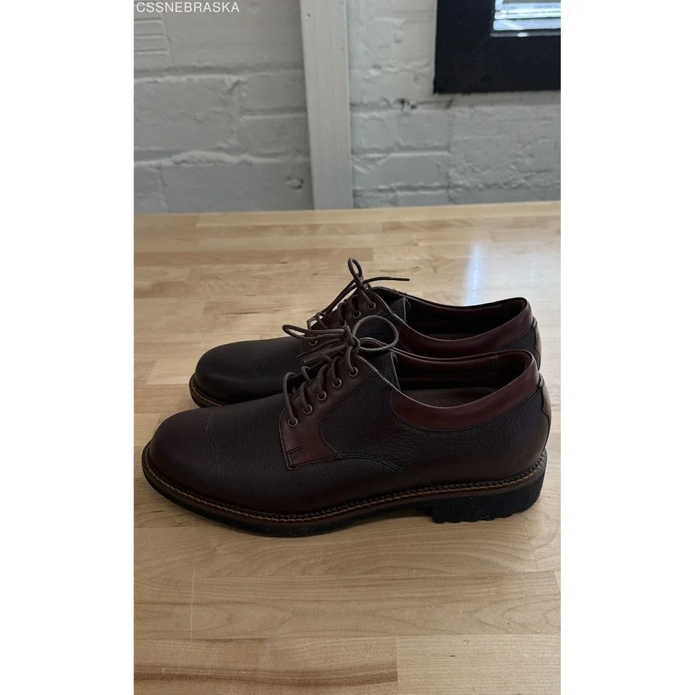 Neil M. 990002‎ Brown Burgundy Leather Derby Shoes Made in USA Men's Size 8 D